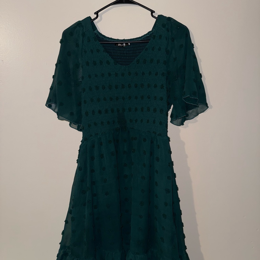 Elegant Dark Green Mini Dress